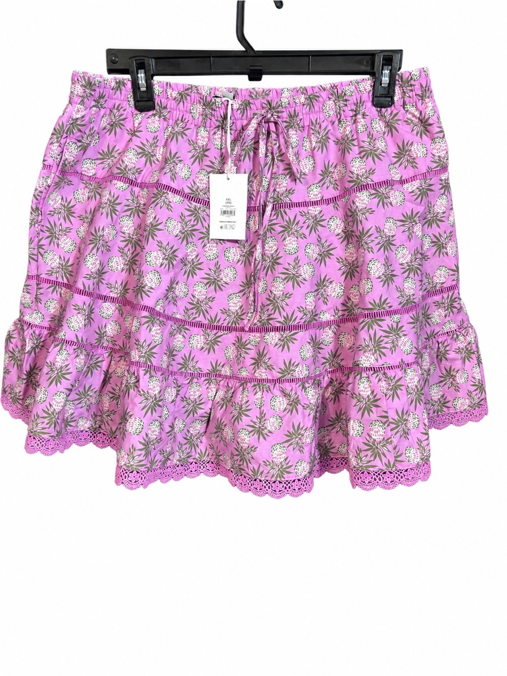 Free Assembly Pink Pineapple Tiered Skirt Women’s XXL 20 NWT